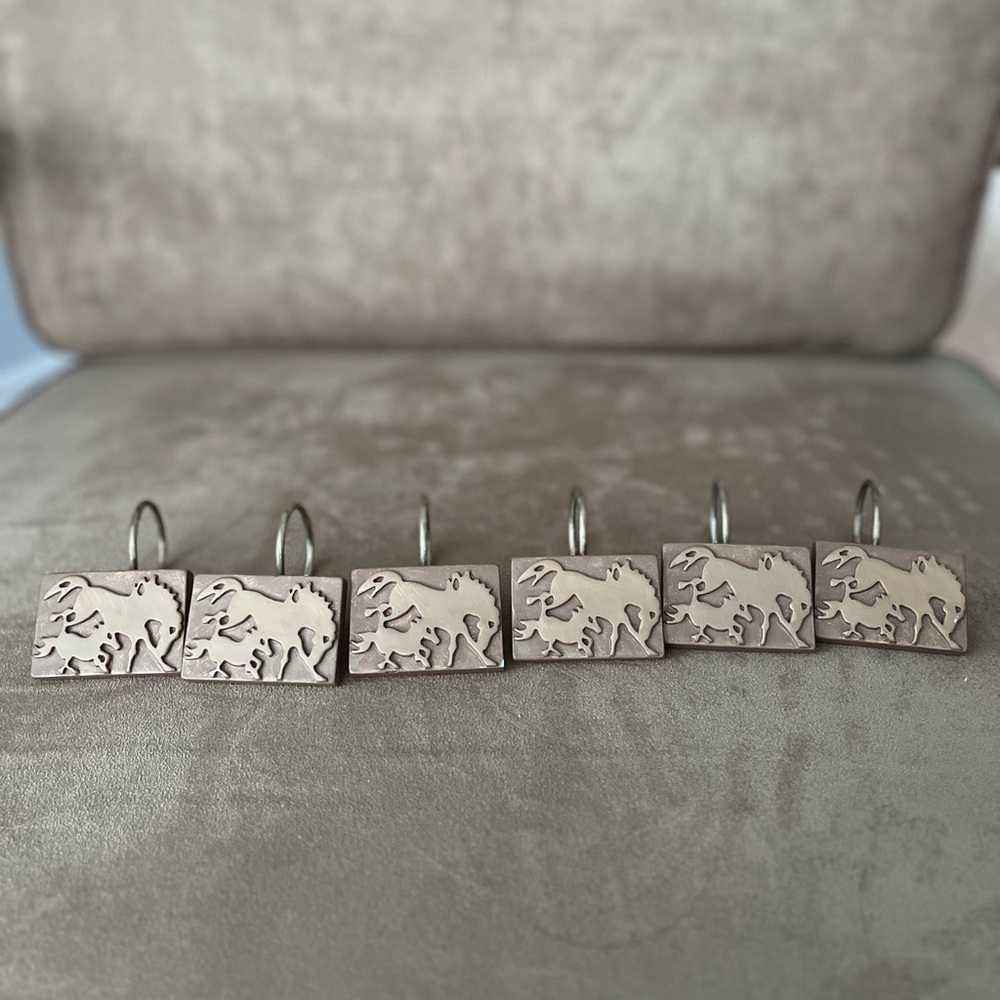 Pottery Barn Animal Design Shower Curtain Hooks - Tan